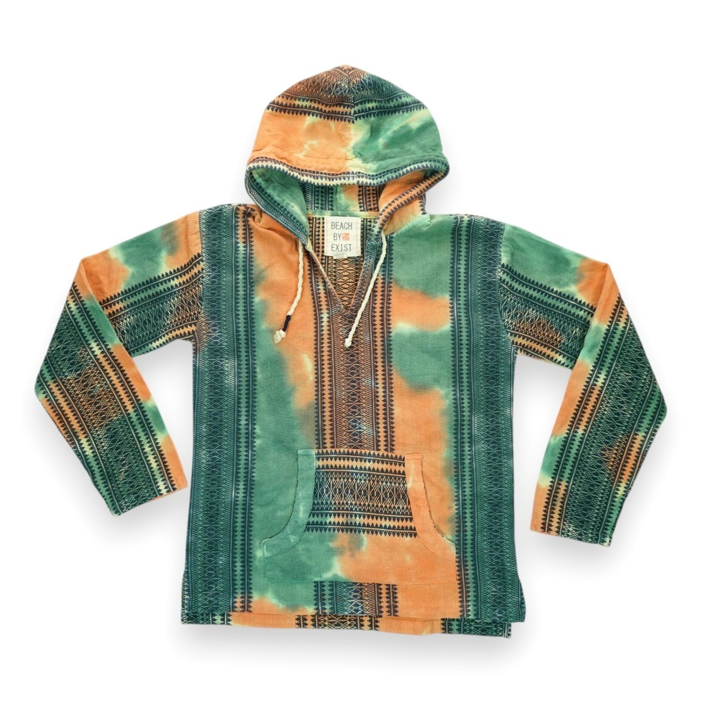 Beach By Exist Women's Hoodie Colorful Boho Pullover Kangaroo Pockets Size L